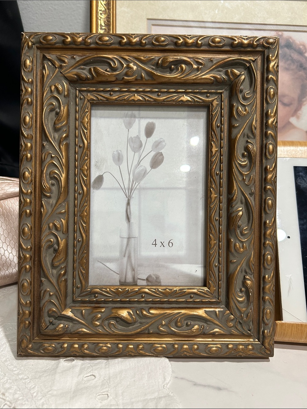 Ornate Gold and Gray 4x6 Picture Frame - Classic Home Accents